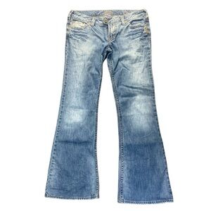 Silver Jeans Blue Flare Wide Leg Denim Size 32